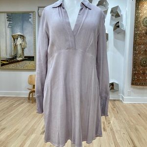 On The Road, gray, rayon swing dress, small.  Hi/low hem